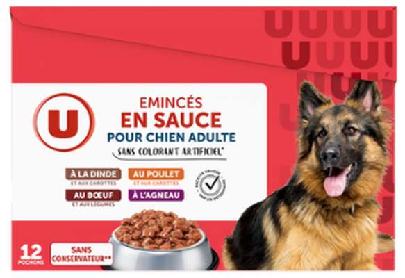 Aliment pour chien sans céréales riche en bœuf,  U  (12 x 100 g)