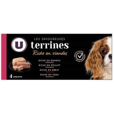 Aliment pour chien Les savoureuses terrines riche en viandes, U (4 x 150 g)