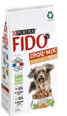 Croq mix senior volaille pour chien, Fido (2,5 kg)