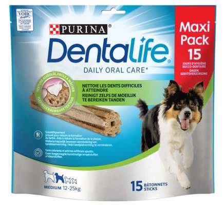 Récompense pour chien moyen pour chien 12-25kg, - X15, Dentalife (345 g)