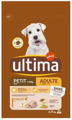 Croquettes pour chien mini adulte poulet, Ultima (2,75 kgs)