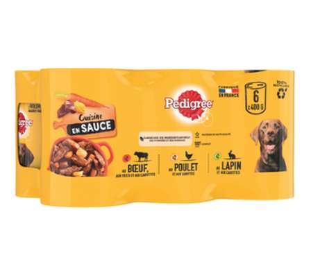 Boîtes pour chien mes cuisinés en sauce, Pedigree (6 x 400 g)