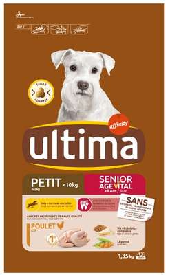 Croquettes pour chien mini senior agevital + 8 ans, Ultima (1,35 kg)