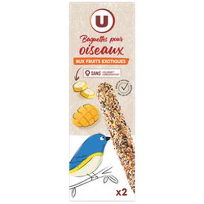 Baguette aux fruits exotiques pour oiseaux, U (x 2, 60 g)