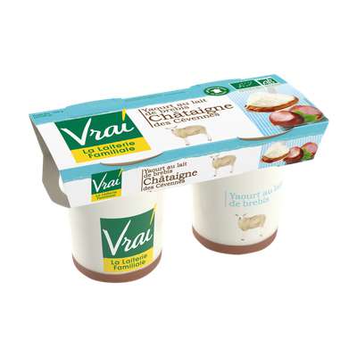 Yaourt au lait de brebis et châtaigne BIO, Vrai (2 x 125 g)