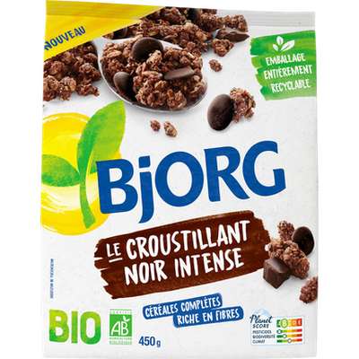 Céréales croustillant noir intense BIO, Bjorg (450 g)