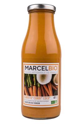 Soupe Carotte, Curry et Coco BIO, Marcel BIO (48 cl)
