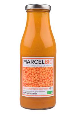 Soupe Lentilles Corail, Patate Douce et Curry BIO, Marcel BIO (48 cl)