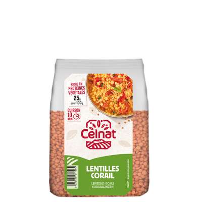 Lentilles corail BIO, Celnat (500 g)