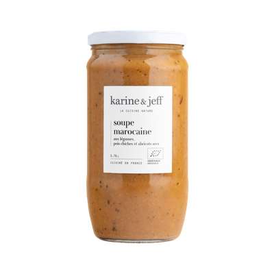 Soupe marocaine, aux légumes, pois chiches et abricots secs BIO, Karine & Jeff (780 ml)
