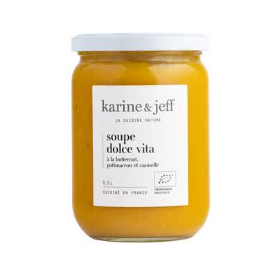 Soupe Dolce Vita: butternut, potimarron, cannelle BIO, Karine & Jeff (500 ml)