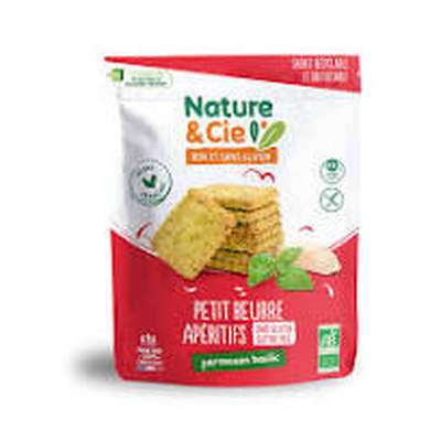 Petit-beurre apéritif au parmesan et basilic BIO, Nature & Cie (80 g)