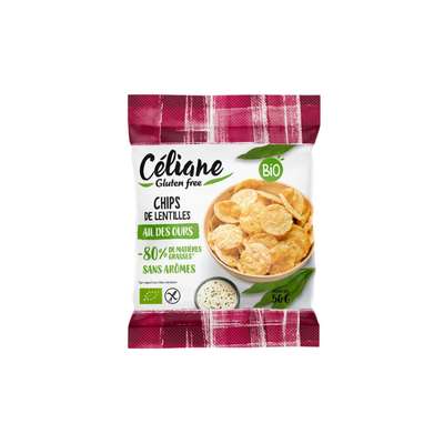 Chips de lentilles ail des ours BIO, Céliane (50 g)