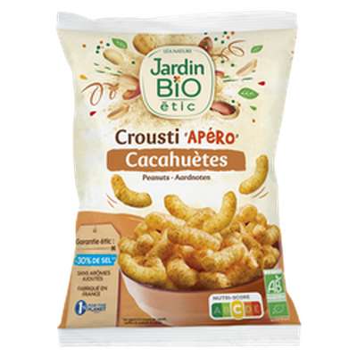 Crousti apéro cacahuètes -30% de sel bio, Jardin Bio Etic (85 g)
