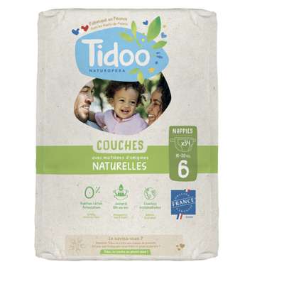 Couches écologiques T6/16-30kg, Tidoo Nature (34 couches)