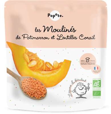 Les Moulinés de Lentilles & Potimarron - dès 8 mois, Popote (180 g)