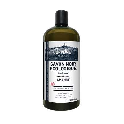 Savon noir liquide amande à l'huile de lin, La Corvette (1 L)