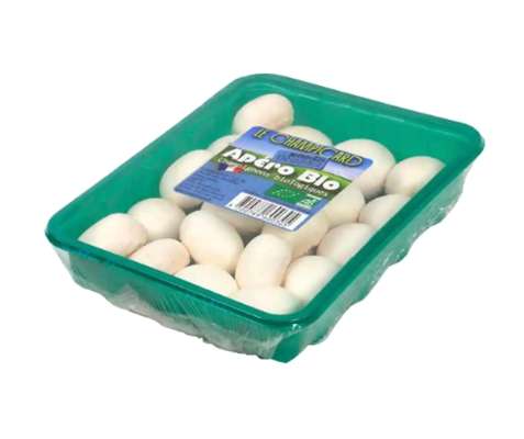Petits champignons  de Paris blancs "apéro" BIO (barquette 150 g), France