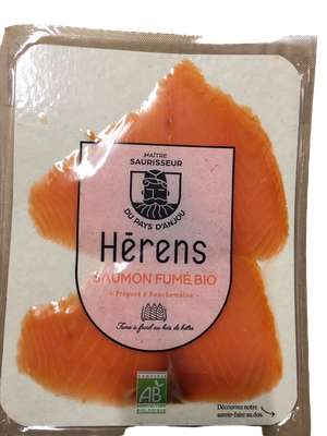 Saumon fumé BIO d'Irlande ou d'Ecosse selon arrivage, Herens (2 tranches, 80 g)