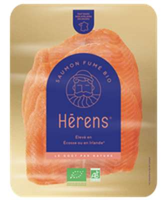 Saumon fumé BIO d'Irlande ou d'Ecosse selon arrivage, Herens (3 tranches, 130 g)