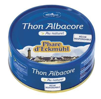 Thon Albacore au naturel, en boîte 1/5, Phare d'Eckmuhl (160 g)