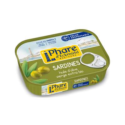 Sardine à l'huile d'olive extra vierge BIO, Phare d'Eckmuhl (100 g)