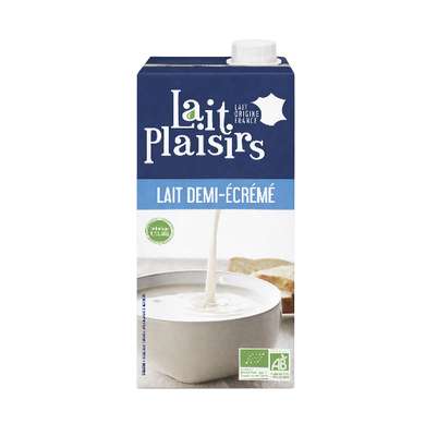 Lait demi-écrémé UHT BIO, Lait Plaisirs (1 L)