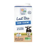 Lait demi écrémé BIO, Grandeur Nature (1 L)