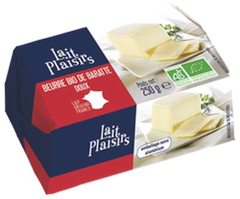 Beurre de baratte moulé doux BIO, Lait Plaisirs (250 g)