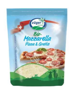 Mozzarella râpée pizza et gratin BIO, Zuger (150 g)