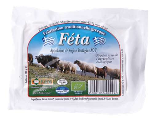 Féta AOP au lait pasteurisé 24 % MG/PF BIO, Biofarm (180 g)