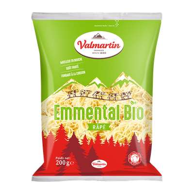 Emmental râpé BIO, Valmartin (200 g)