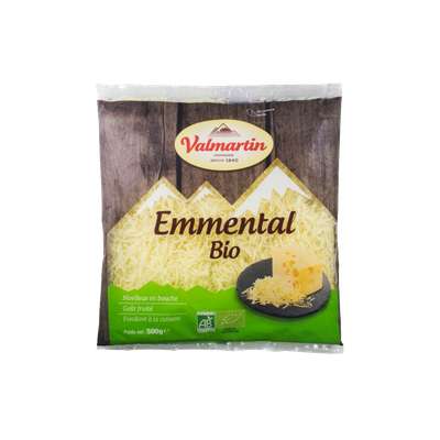 Emmental râpé BIO, Valmartin (500 g)