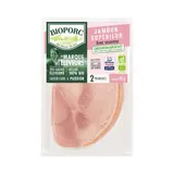 Jambon cuit supérieur avec couenne sans nitrites BIO, Bioporc (2 tranches, 80 g)