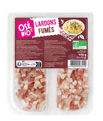 Lardons fumés BIO, Osé Bio (2 x 75 g)
