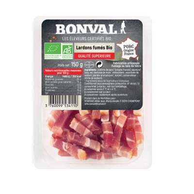 Lardons fumés BIO, Bonval (150 g)