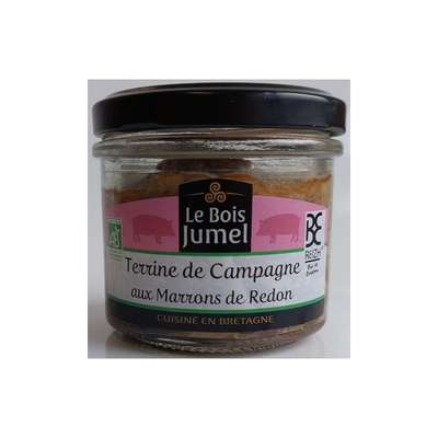 Terrine de campagne aux marrons de Redon, verrine BIO, Le Bois Jumel (90 g)