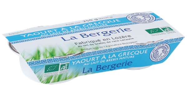 Yaourt à la Grecque au lait de brebis BIO, La Bergerie (2 x 125 g)