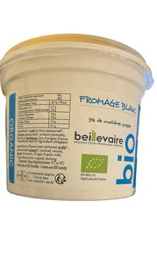 Fromage frais/fromage blanc 3% mg BIO, Beillevaire (50 cl)