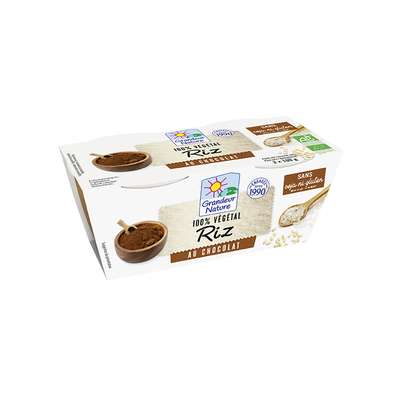 Dessert végétal riz chocolat BIO, Grandeur Nature (x 2, 200 g)