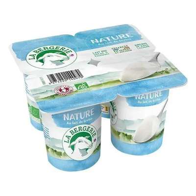 Yaourt nature au lait de brebis BIO, La Bergerie (4 x 120 g)