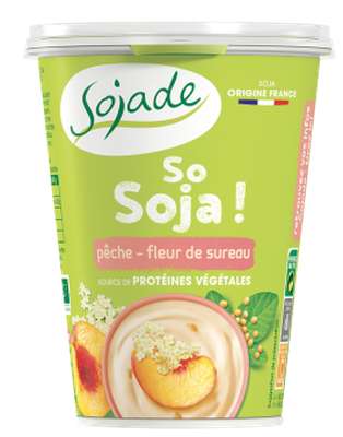 So Soja pêche fleur de sureau BIO, Sojade (400 g)