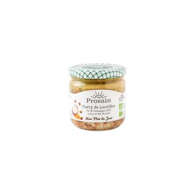 Curry de lentilles au lait de coco lentilles France riz de Camargue IGP BIO, Prosain (345 g)