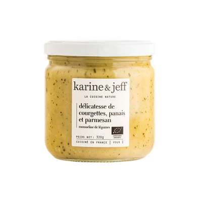 Délicatesse de courgettes panais et parmesan BIO, Karine & Jeff (440 g)