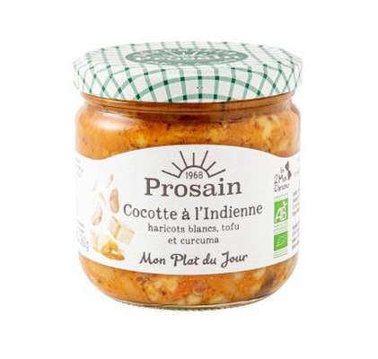Cocotte indienne aux haricots blancs riz complet et tofu BIO, Prosain (360 g)
