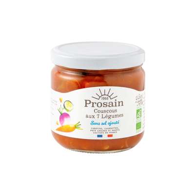 Couscous 7 légumes sans sel ajouté préparation sans semoule BIO, Prosain (360 g)