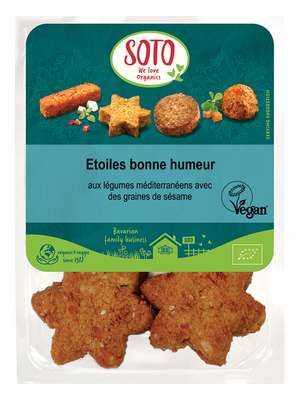 Etoiles bonne humeur légumes méditerranéens et fromage BIO, Soto (x 8, 250 g)