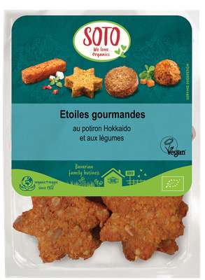 Etoiles gourmandes potiron, tofu et graines de tournesol BIO, Soto (x 8, 250 g)