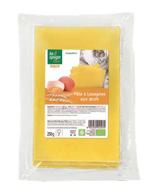 Pâte à lasagne aux oeufs BIO, La Spiga Bio (250 g)