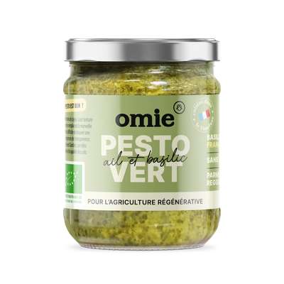 Pesto vert basilic BIO (basilic d'IDF), Omie (180 g)
